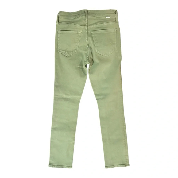 MOTHER Stash Mid Rise Dazzler Ankle Jeans Sz 25 Second Chance Green Rinse - Picture 2 of 6